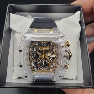 Activa Fury Tranparent Men's Watch Skeleton Dial 44.3mm Chronograph ACW2305-024